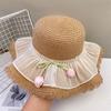 Summer sunshade flower versatile large brim anti-ultraviolet sun hat women