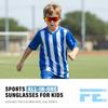 Feisedy Kids' Sports Sunglasses, Polarized Lenses, UV Protection, TR90 Ultra-Lightweight Sunglasses for Golf, Jogging, Baseball, Basketball, Fishing,