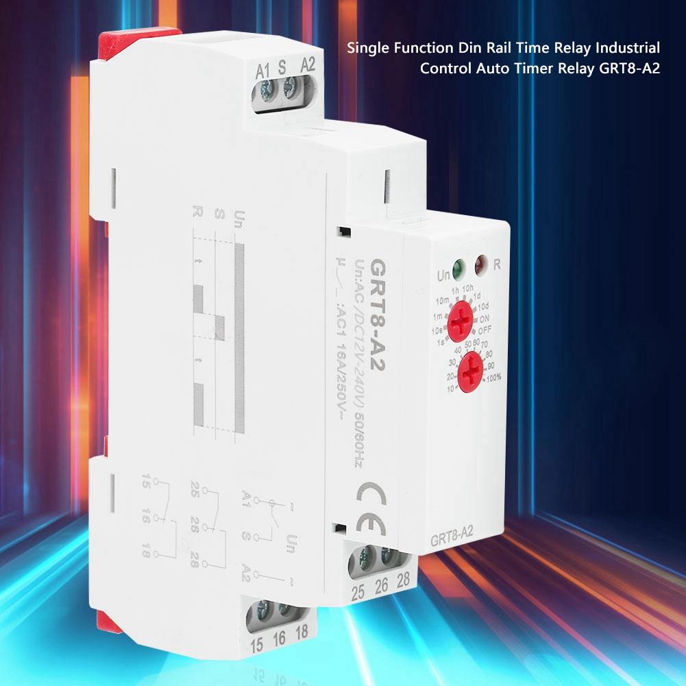 Single Function Din Rail Time Relay Industrial Control Auto Timer Relay GRT8A2 (ACDC12V240V)