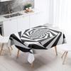Black and White Geometric Tablecloth Anti-Stain Waterproof Dining Table Home Decor Rectangular Kitchen Fireplace Countertop