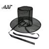Magician Pointed Hat Vintage Korean Gat Hat, Black Mesh Wide Brim Joseon Dynasty Comfortable Halloween Scholar with Neck Strap, Cosplay