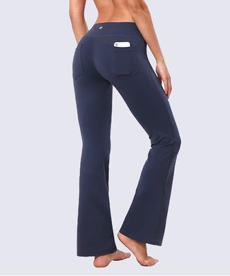 BUBBLELIME Long Legs Leggings For Heights 170Cm And Over Back Pocket Bootcut Bell-Bottoms H05 (B Type)