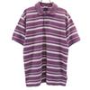 Border Pattern Short Sleeve Polo Shirt M Purple Kanoko Outdoor Men's Used