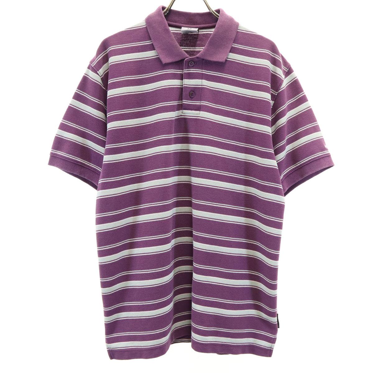 

Columbia Border Pattern Short sleeve Polo shirt M Purple Kanoko Outdoor Men s Used
