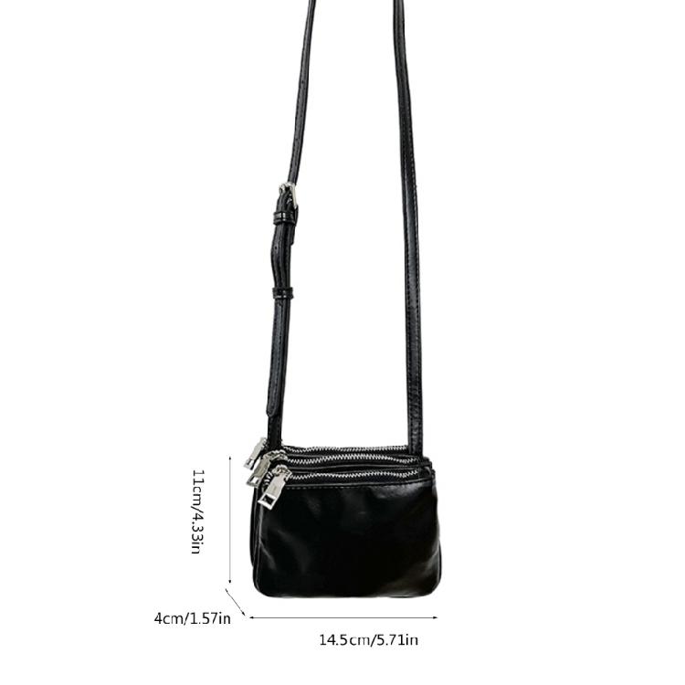 Casual PU Leather Crossbody Bag for Women Girls Phone Bag Small Shoulder Purse