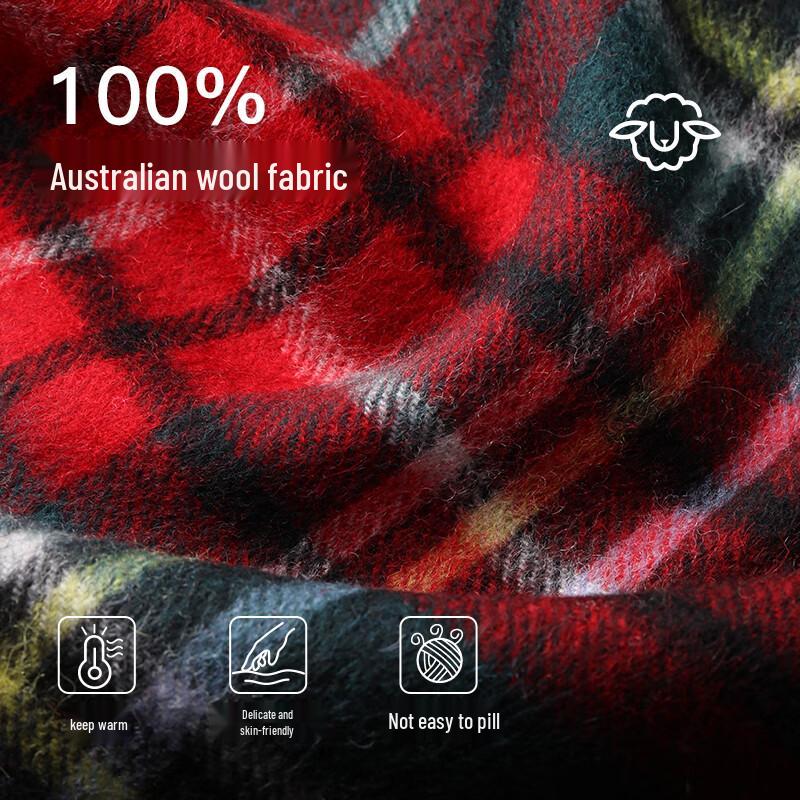 Mao Ren Women's Wool Plaid Scarf & Shawl