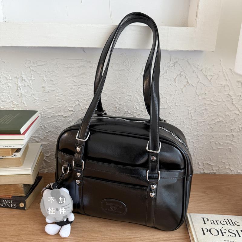 

Маленькая свежая многофункциональная сумка Новая сумка Boston Большая вместимость рюкзак для поездок Женская сумка через плечо чёрный