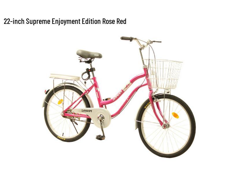 22-inch Unisex Bicycle for Commuting and Student Use - Lightweight, Medium and Large Sizes, Suitable for Cycling