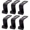 Ginsco Car Seat Headrest Hook, 6 Pack Heavy Duty ABS Auto Seat Hook Hanger Storage Organizer for Purse Coat Handbag Umbrellas, Car Accessories