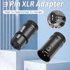 Male/Female Professional XLR Adapter 3 Pin XLR Microphone Audio Cables Connector 90 Degree Right Angle Zinc Alloy Shell