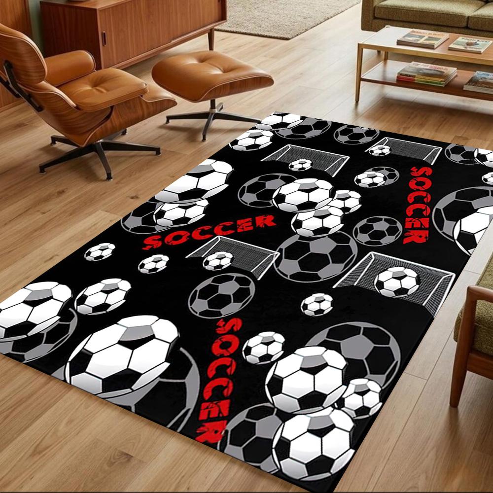 Soccer Pulse Art Splash Non-Slip Home Carpet Design for Office Decor Living Room Bedroom Gift