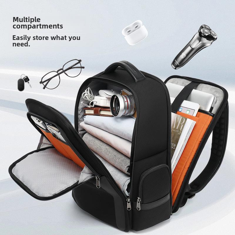 Men's High-End Genuine Leather Large Capacity Laptop Backpack for Business and Travel