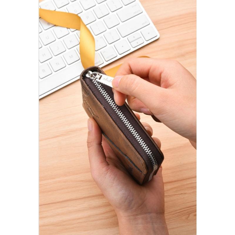 Men's Wallet Zipper Retro Short Horizontal