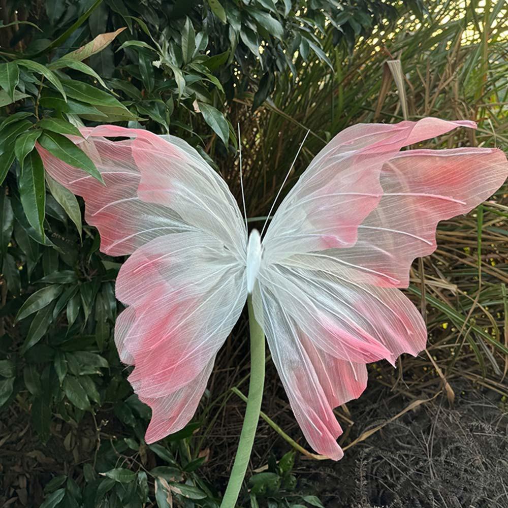 NEW 3D Simulated Flowers 40CM Colorful Veil Butterfly Large-scale Giant Layout Background Decoration Road