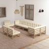 Day and Night - Day and Night Garden Furniture Set 9 Pieces and Cushions Solid Pine Wood