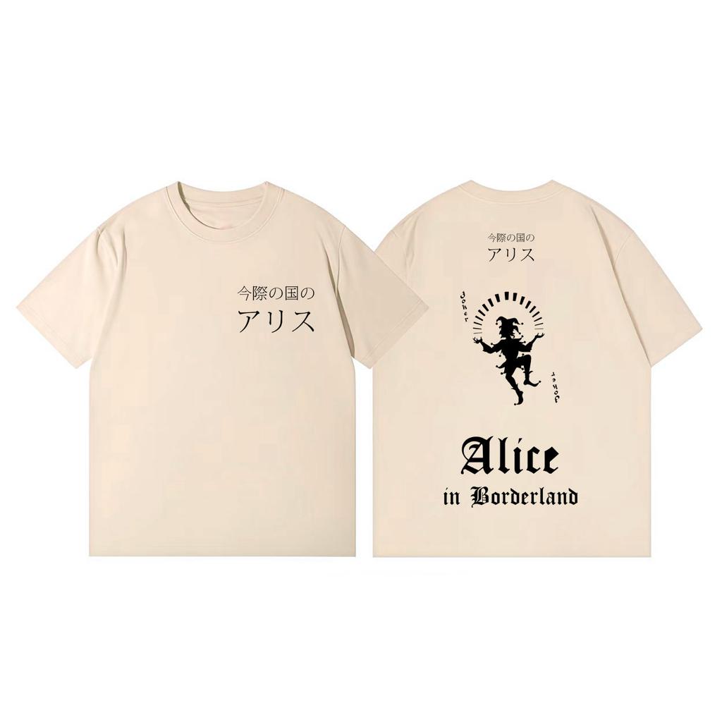 TV-Serie Alice in Borderland Print T-Shirt Hohe Qualität Mode Übergroße T-Shirts Herren Damen Lässig Baumwolle Kurzarm T-Shirt