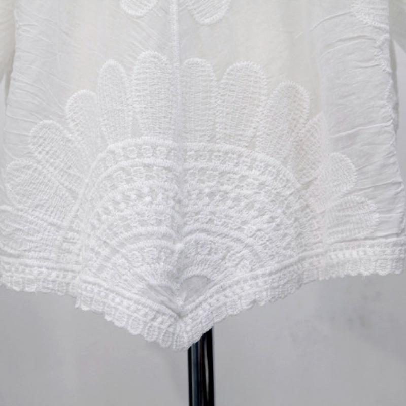 Shiz Madam Women S Sunflower Embroidery Cotton Shirt J31818