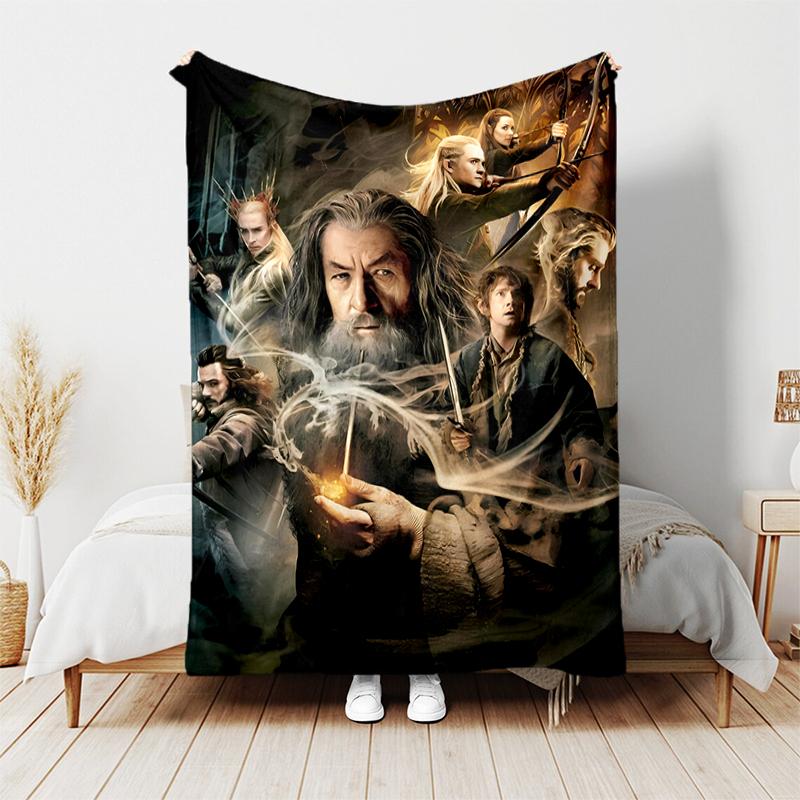 1pc Blanket The Lord of the Rings1 Print Design, Lightweight Blanket for Sofa, Bed- Soft &Warm, Gift for All Seasons like Christmas, Halloween