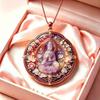 Ethnic Enamel Auspicious Imitation Jade Pendant Necklace Vintage Jewelry For Women Traditional Outfit Accessory Gift