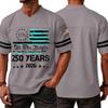 Men’s Casual V Neck Short Sleeve Jersey Style T Shirt with 250 Years Independence Day Print Athletic Fit Comfortable Top