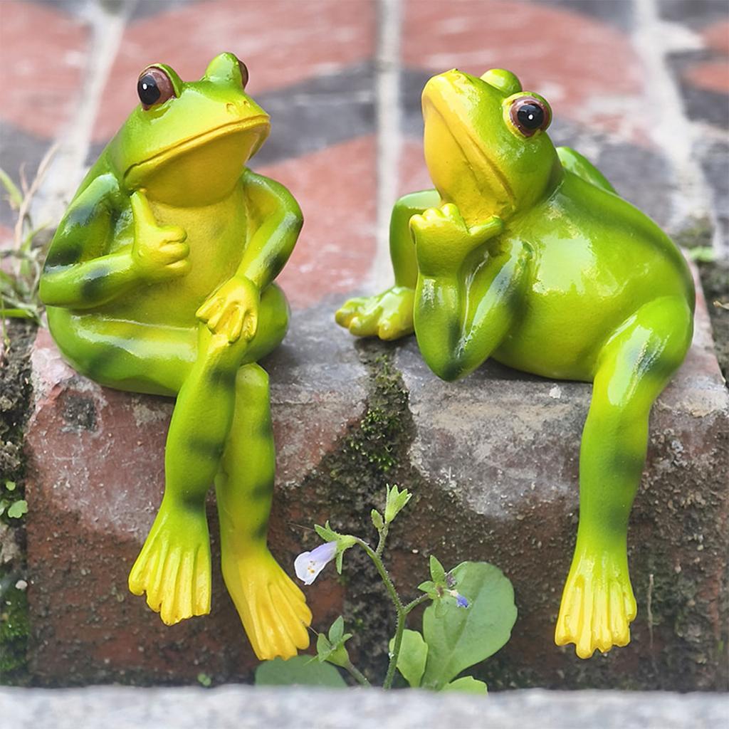 Frogs Statues Pot Huggers Decorations for Plant,Miniature Frogs Figurine Garden Decors Outdoor Plant Hangers Decors