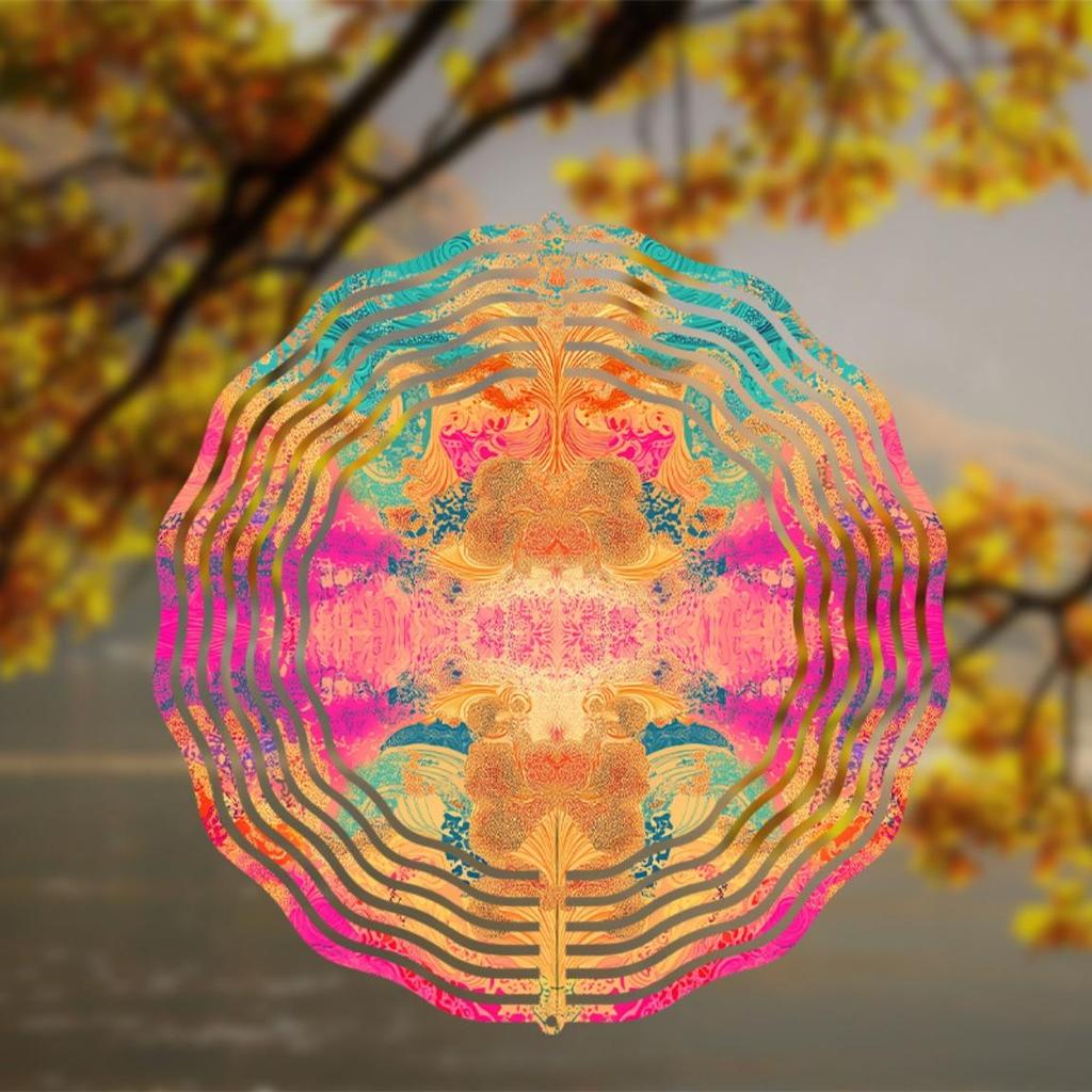 360 Degree Rotating 10 Inch Metal Wind Spinner Elegant Garden Art for Patio Balcony Decor Year Round Outdoor Hanging