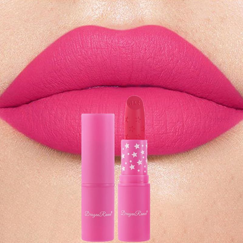 Rossetto Opaco Vellutato Rosso Rosa Impermeabile 9 Colori Idratante Lunga Durata Stelle Non Facile da Sbiadire Tinta Labbra Nude Rossetto Nero