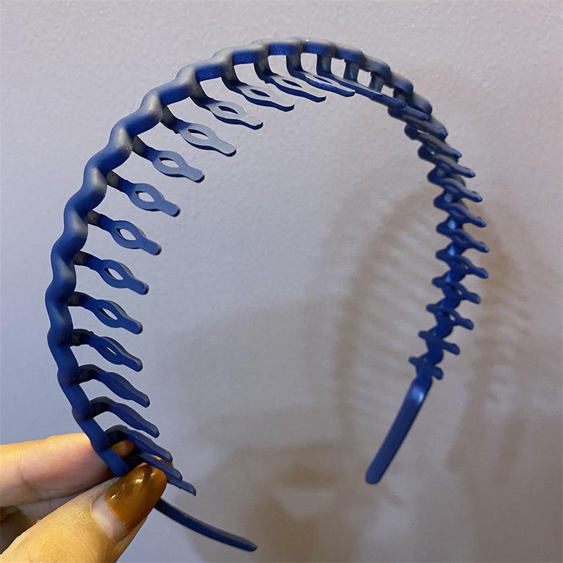 

Корейские модные повязки для волос с длинными зубцами для женщин, нескользящие расчески для волос, однотонные геометрические ободок, женские аксессуары для волос для девочек 1PCS синий