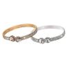 Elastic Diamond Bracelet, Gold and Silver Claw Chain Open Bracelet Bridal Rhinestone Full Diamond Bracelet Women