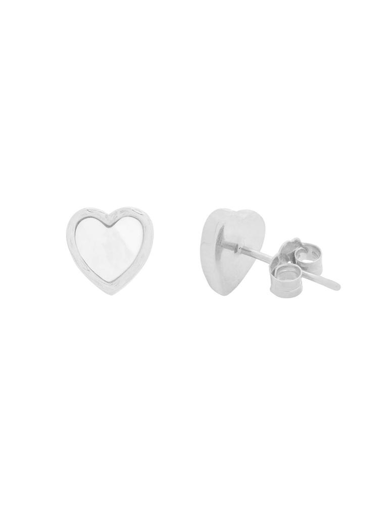 Kicky and Perky 925 Sterling Silver Mother of Pearl Station Layred Heart Love Necklace Earrings Jewelry Set For Womens