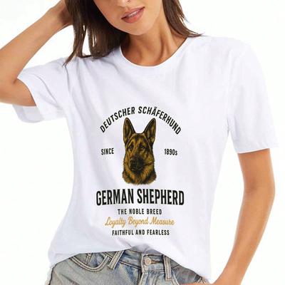German Shepherd Ladies' Pure Cotton T Shirt, Pure Cotton HighQuality Printing, Durable, Casual And Fashionable,Loyalty Beyond Measure,Faithful And Fea