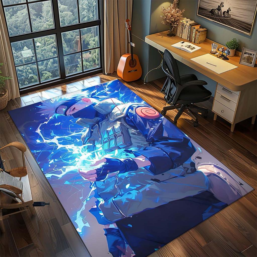 Naruto Anime Rug Carpet Large Area Rug Non Slip Washable Floor Mat Gamer Room Bedroom Home Decor