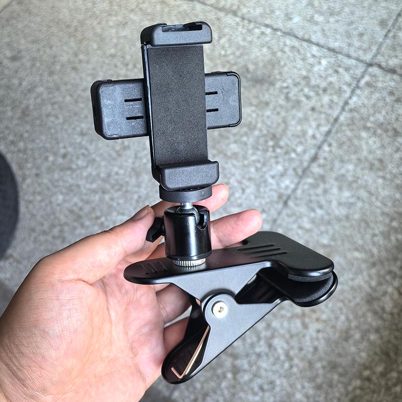 Support de Téléprompteur de Téléphone pour Double Appareil avec Pince Double Face et Trépied de Bureau