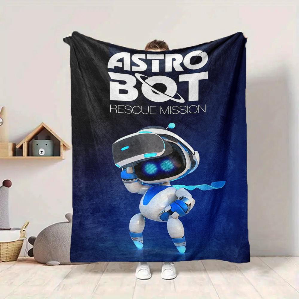 1 vnt. Astro Bot gelbėjimo misija pledas minkštas ir patogus kasdienis šiltas kempingui kelionei Kalėdos Helovinas Kalėdų dovana M924612