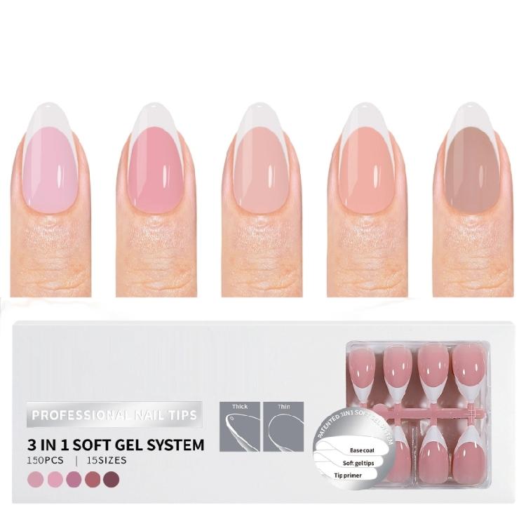 150 Pieces French Manicure Press On Nail with Pre Coated Base Easy To Apply False Nail T for Creating Stylish Nail Art