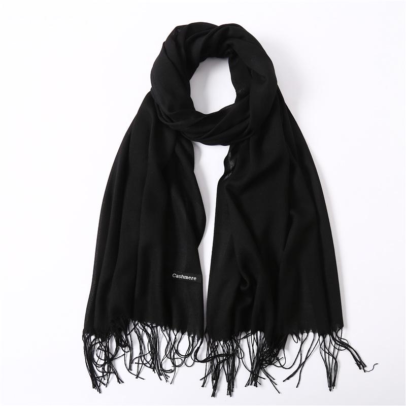Women's Solid Color Faux Cashmere Scarf, Lightweight Shawl for Spring/Summer & Warm Autumn/Winter Malaysian Headscarf.