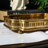 European Style Brass Serving Tray Retro Imported Home Tea Dish Organizer for Entryway Key Jewelry Washroom