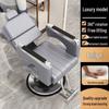 Adjustable Leather Barber Chair: Reclining, Rotating, and Height-Lifting Chair for Beauty Salons.
