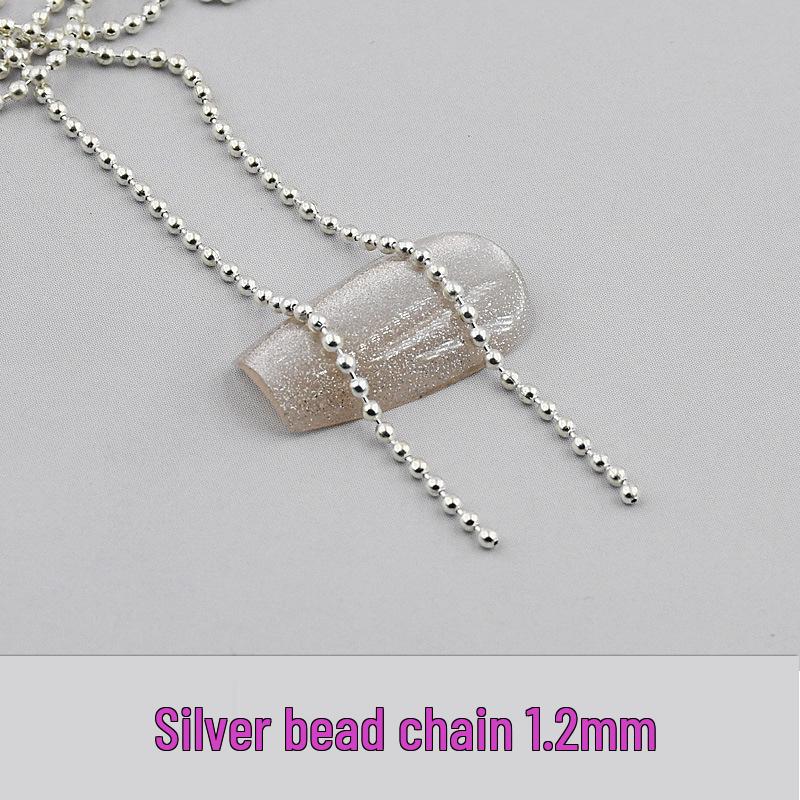 Všestranný extra malý 90cm kovový řetízek s korálky na nail art pro DIY nehtové doplňky