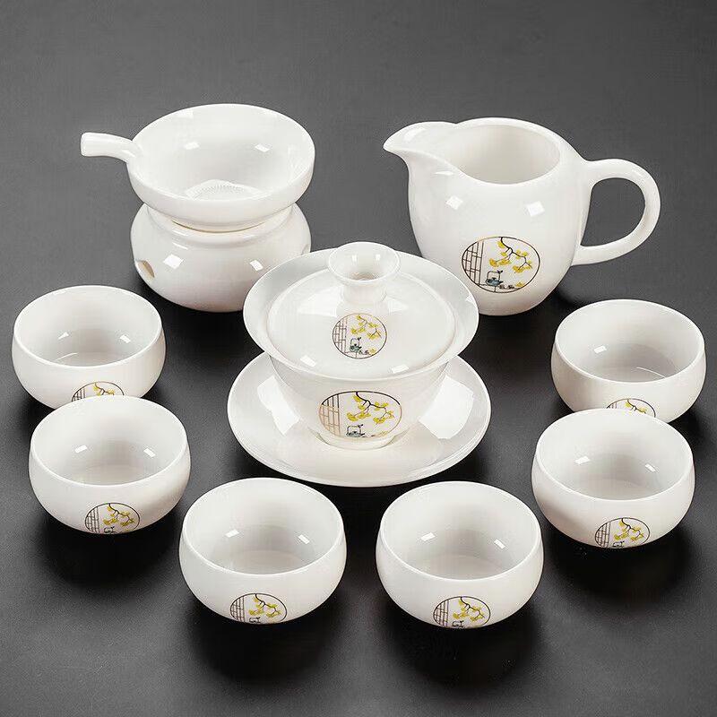 White Jade Porcelain Kung Fu Tea Set