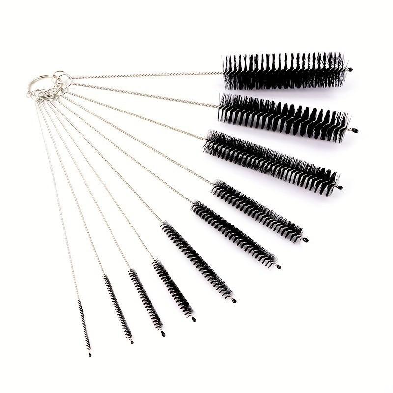 

21CM Straw Brush Spiral Dropper Brush Beaker Brush 10 Piece Set of 304 Stainless Steel Nylon Test Tube Brush