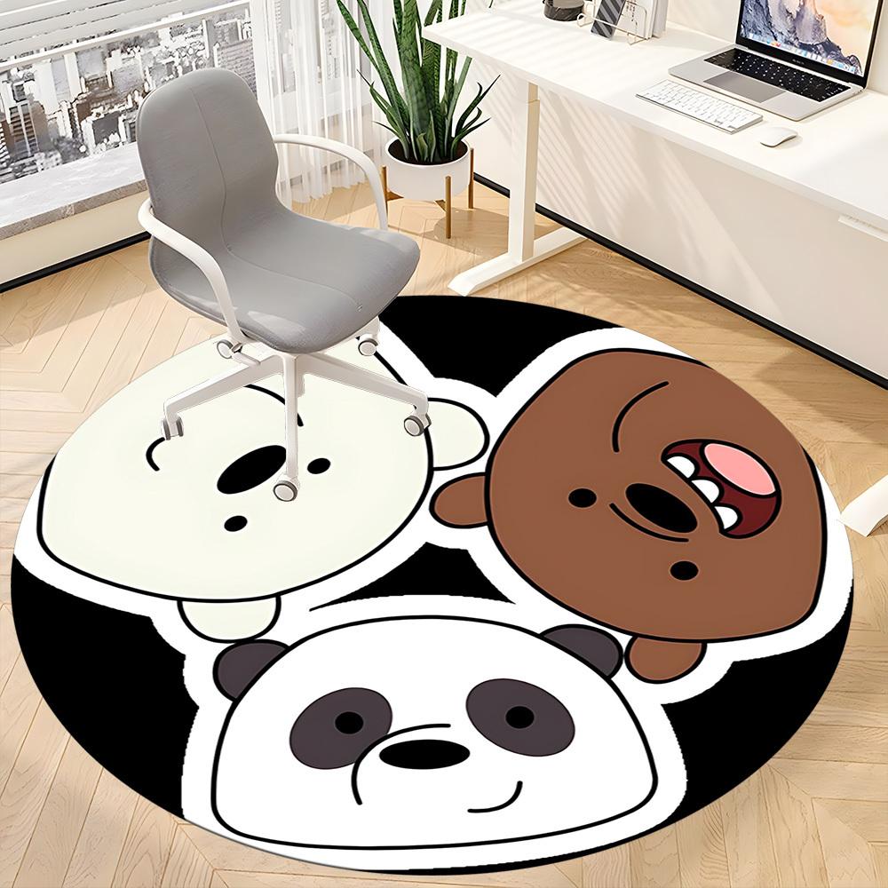 1 Stück We Bare Bears Büro Runder Teppich, Unter Bürostühlen Schlafzimmer Wohnzimmer Heimdekoration, Raumdeko, In Verschiedenen Größen Erhältlich