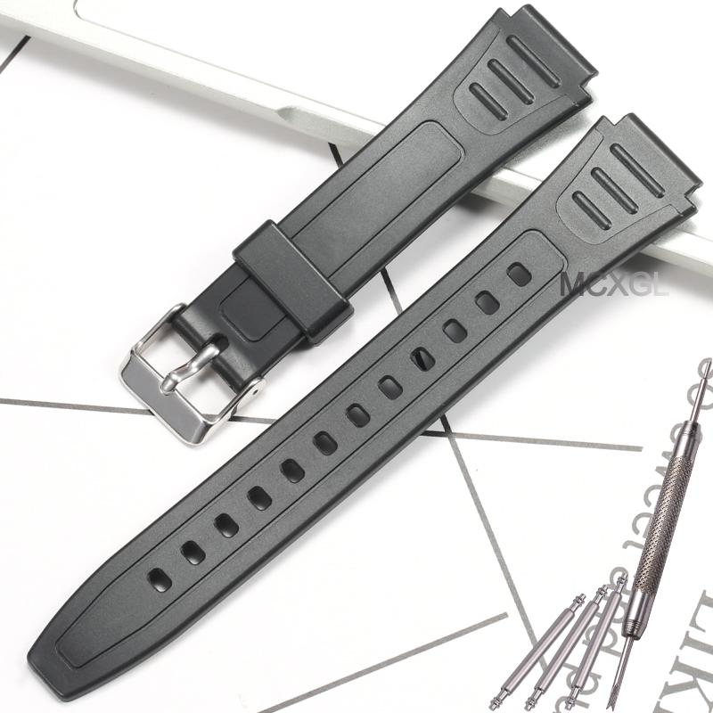 Watch Band For Casio W800H W-800H W-217H Strap Sport Resin Bracelet 18mm Wristband