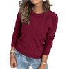 Autumn and Winter Solid Color Round Neck Pullover Knitted Base Sweaters with Scratch Marks Long Sleeved Women's Sweaters