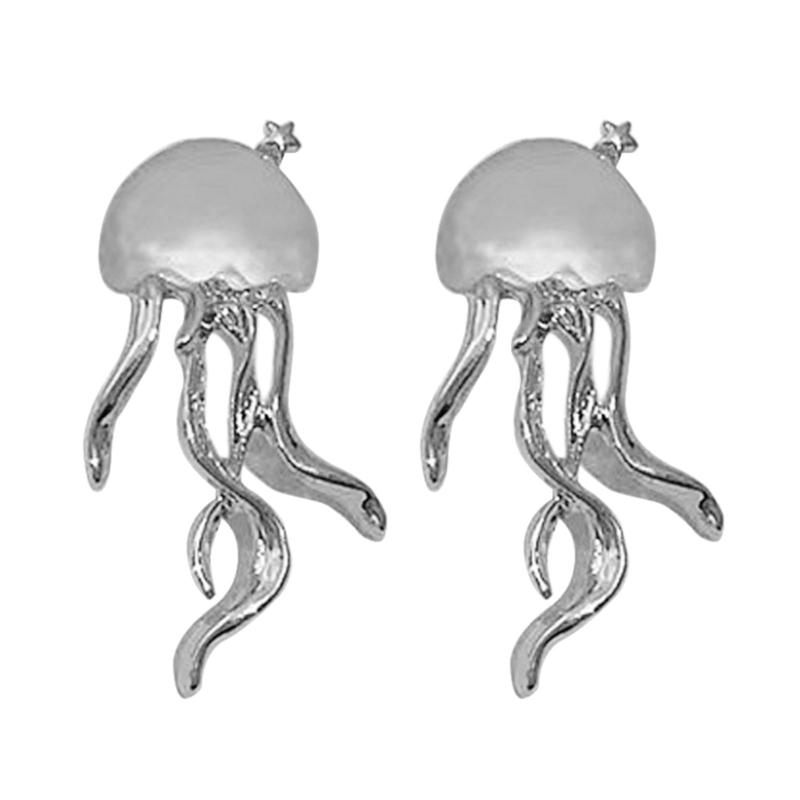 Jellyfish Shape Necklace/Earrings Delicate Decorative Jewelry Accessories Lightweight Jellyfish Pendant Necklace/Earring