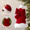 Handmade Mini Velvet Tree Tower Pendant Creative Christmas Bows Hanging Ornament  Party Supplies