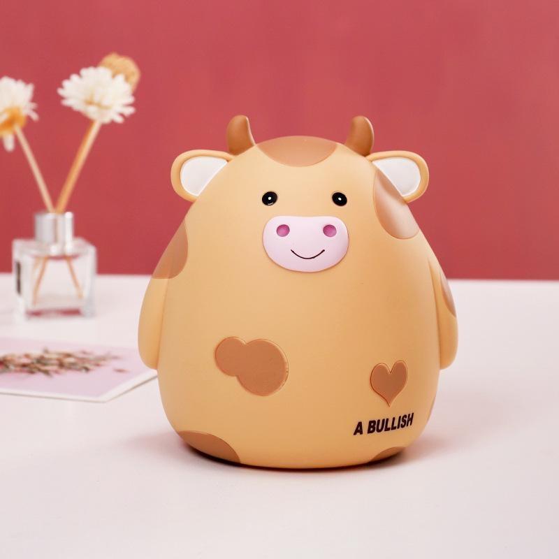 New Cute Cartoon Image of Calf Resin Ornaments Children's Pet Money Box Home Decoration Children's Gifts Coin Bank