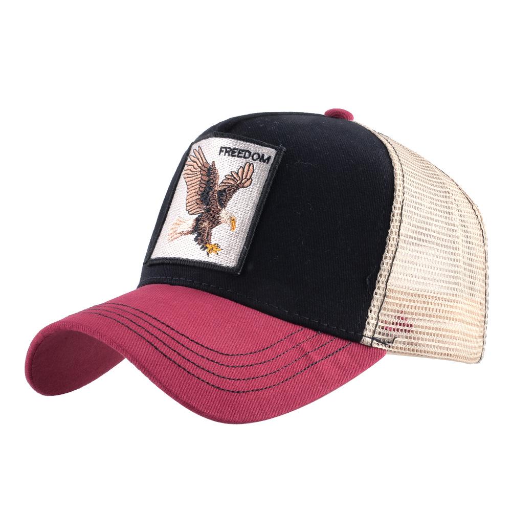 European & American Retro Cotton Embroidered Animal Mesh Baseball Cap