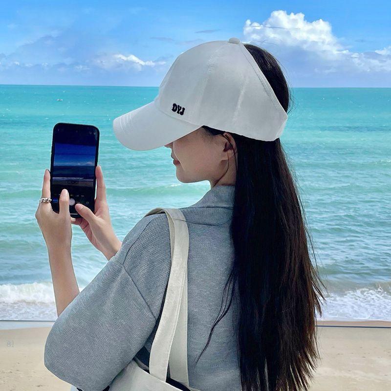 Hat Women's Summer Sun-Proof Topless Hat Sun Baseball Cap Breathable Korean Style Fashion Tide All-Matching Peaked Cap