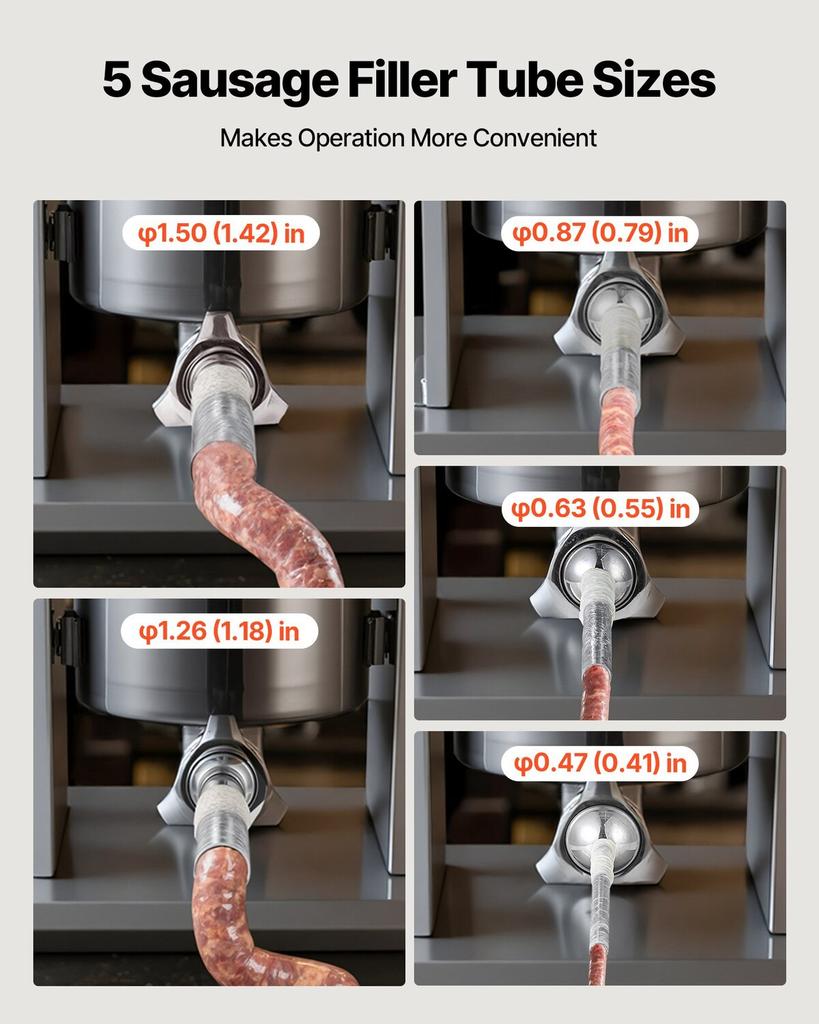 Manual Sausage Stuffer, 33 LBS / 15 L Vertical Meat Stuffer, Heavy Duty Sausage Casing Meat Stuffing Machine, Dual-Speed Stainless Steel Filler with 5